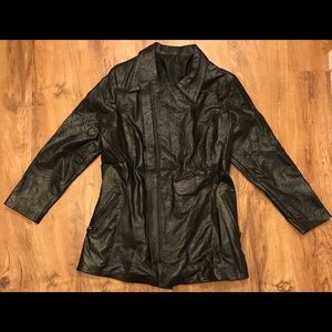 Black leather coat